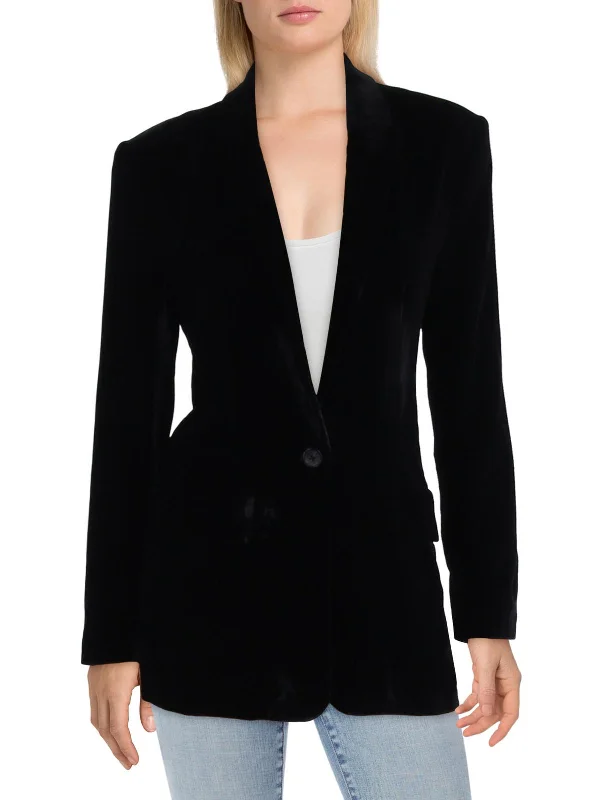 Reduced Prices Womens Velvet Long Sleeves One-Button Blazer