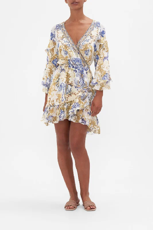 Daily Specials SHORT WRAP DRESS WITH RUFFLES SOUL SEARCHING