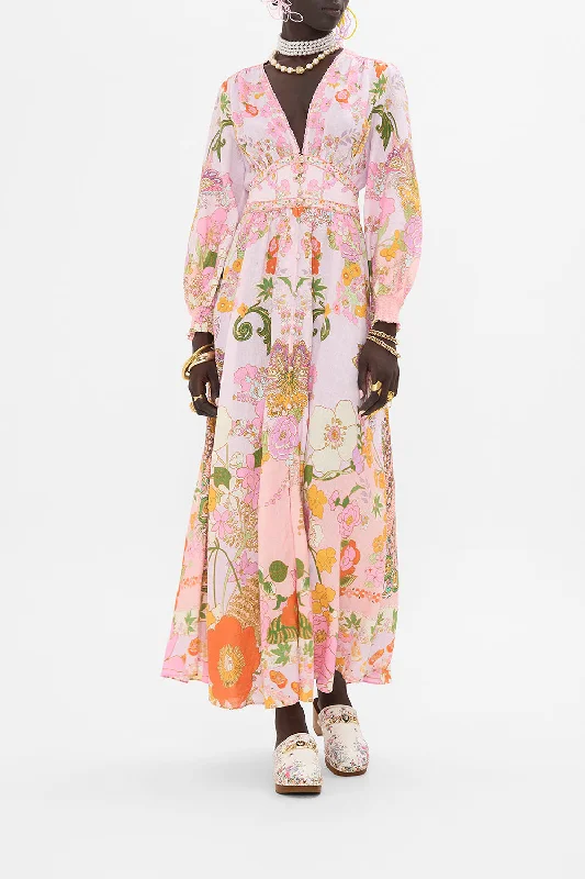 Special Price BUTTON DRESS WITH SHAPED WAISTBAND CLEVER CLOGS
