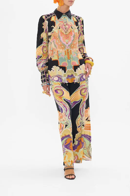 Stock Up and Save BUTTON THROUGH BLOUSON SLEEVE BLOUSE CLUB CINEMANIA