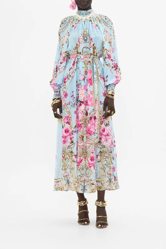 Best Bargains RAGLAN SLEEVE MIDI SHIRT DRESS DOWN THE GARDEN PATH