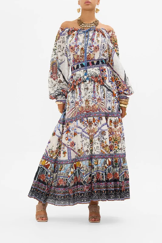 Limited Edition NECK TIE GATHERED BLOUSE MY FOLK ART HEART
