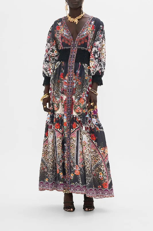 Referral Discount SHIRRED WAISTBAND LONG DRESS VOLENDAM DOLLS