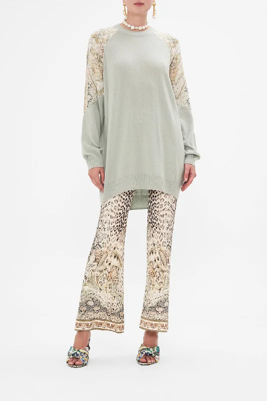 Price Break WOOL CASHMERE SILK SPLICED SHOULDER KNIT LOOKING GLASS HOUSES