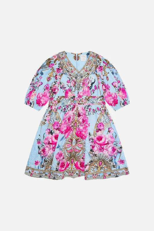 Limited Time KIDS MINI DRESS WITH WAIST SASH AND BOW 4-10 DOWN THE GARDEN PATH