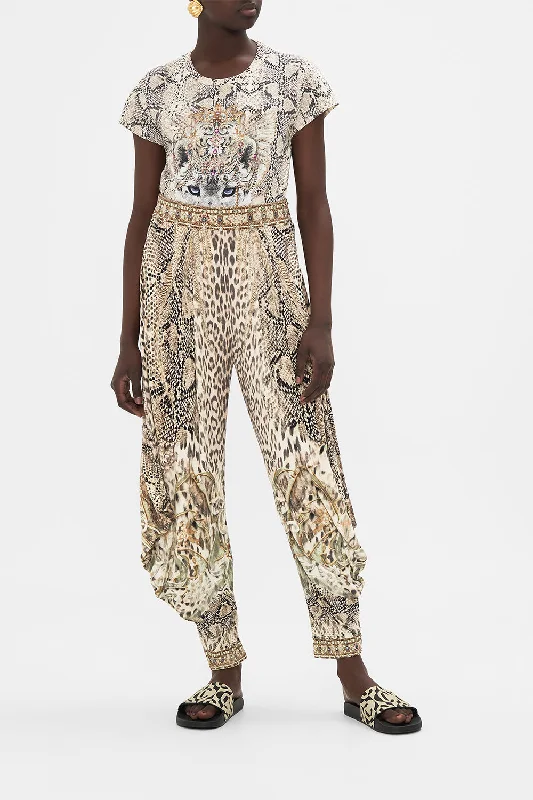 Mega Deal JERSEY RIB DRAPE PANT WITH POCKETS LOOKING GLASS HOUSES