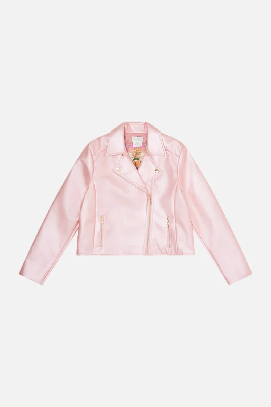 Limited Availability KIDS VEGAN LEATHER BIKER JACKET 4-10 CLEVER CLOGS