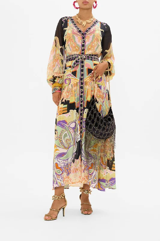 Special Savings V NECK DRESS WITH BELT CLUB CINEMANIA