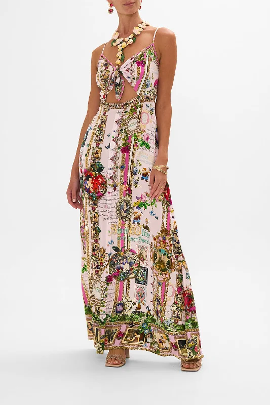 Special Savings TIE FRONT CUT OUT MAXI DRESS MY SWEET SNOW WHITE