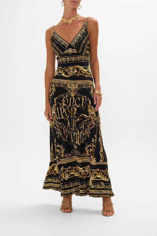 Bonus Savings V NECK FULL LENGTH BIAS SLIP DRESS ONCE UPON A TIME