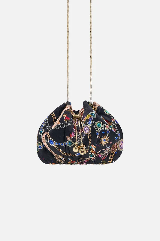 Great Deals DRAWSTRING POUCH WITH CHAIN STRAP HAPPILY EVER AFTER