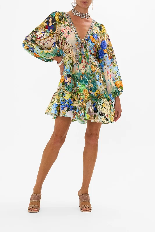 Hot Deal SHORT TIE FRONT BLOUSON DRESS THE KINDEST ONE OF ALL