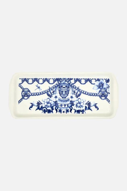 One-DAY Sale CERAMIC TRAY 34.5CM X 14.5CM GLAZE AND GRAZE
