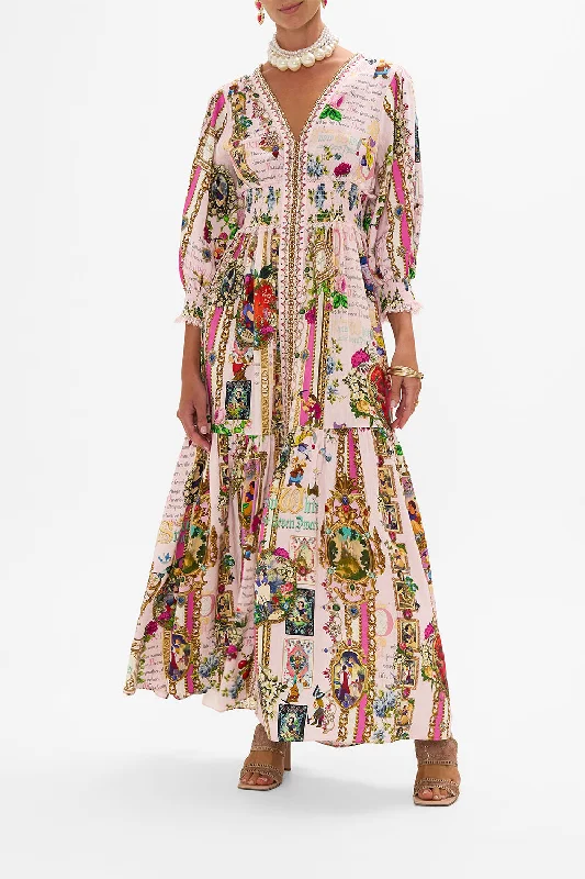Bargain Prices SHIRRED WAISTBAND LONG DRESS MY SWEET SNOW WHITE