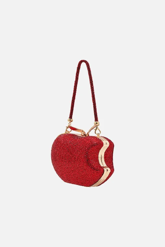 Online Only CRYSTAL APPLE CLUTCH BAG JUST ONE BITE SNOW WHITE