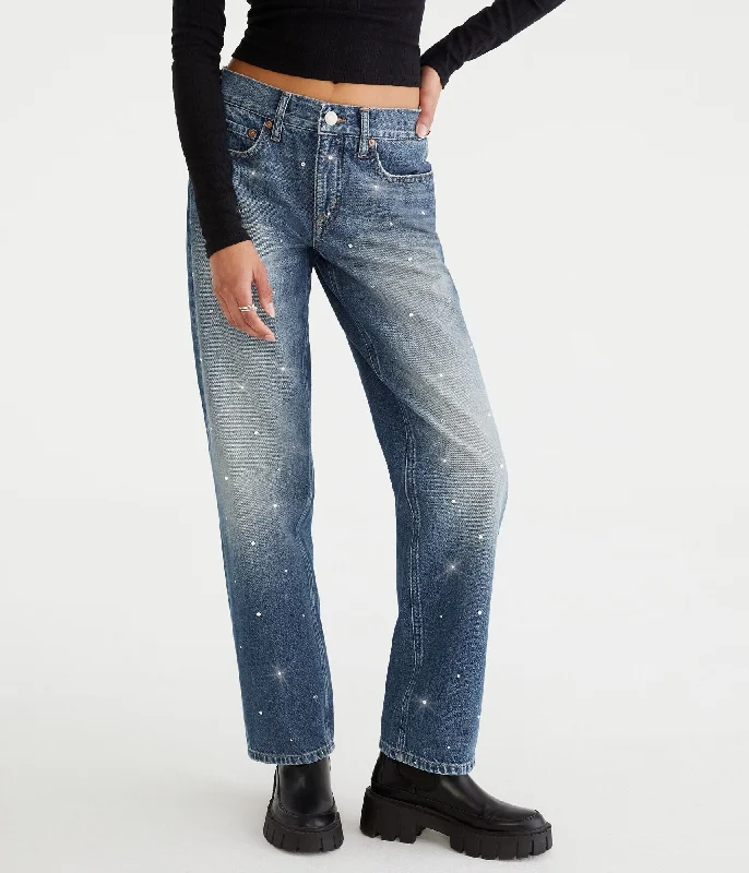 The Best Prices Aeropostale Low-Rise Embellished Baggy Jean