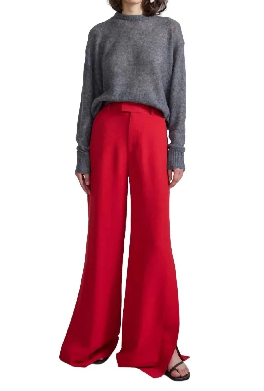 Midnight Madness Alba Trouser In Deep Red