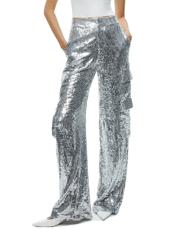 Mega Sale alice + olivia Hayes Sequin Wide Leg Cargo Pant