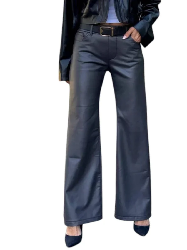 Epic Deals Amanda Vegan Wide Leg Pants In Dark Gray