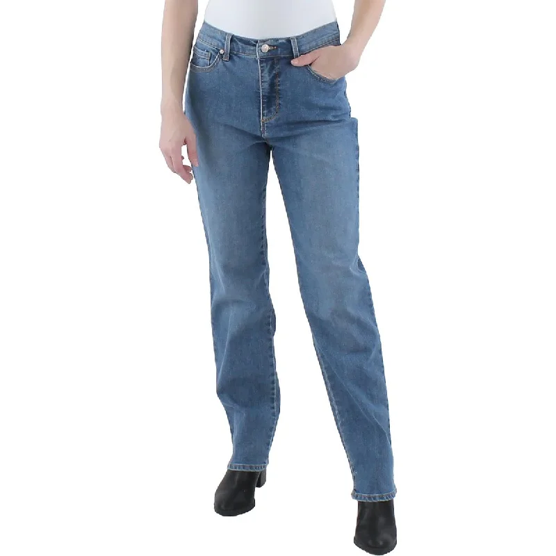 Exclusive Online Offer Amanda Womens High Rise Medium Wash Straight Leg Jeans