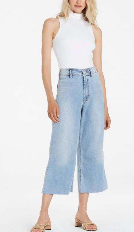 Instant Savings Audrey Wide Leg Jeans In Light Wash