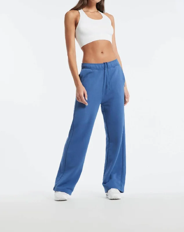 Year-End Sale Beekman Cotton Terry Wide Leg Sweatpant In French Navy