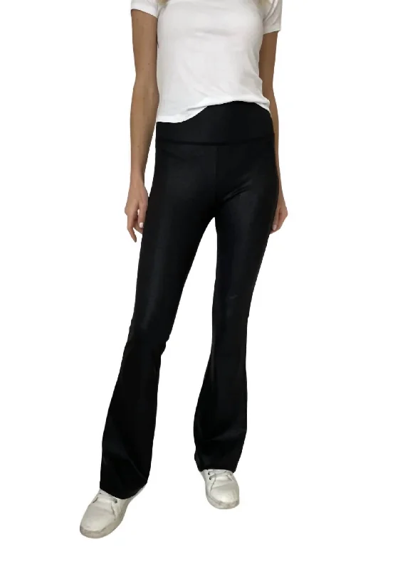 Limited Time Discount Coated Flare Pant In Black