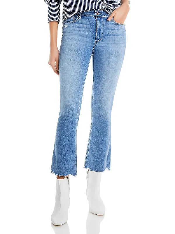 Overstock Sale Colette Womens Destroyed Denim Flared Jeans