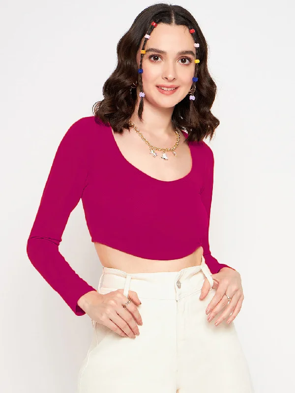 Act Now Cotton Stretchable Corset Crop Top