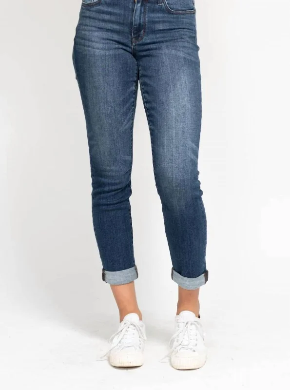 Best Deals Cuffed Slim Fit Jeans In Dark Blue