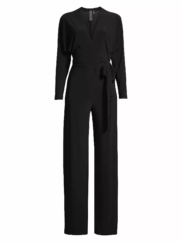 Massive Deals Dolman Wrap Jumpsuit In Black