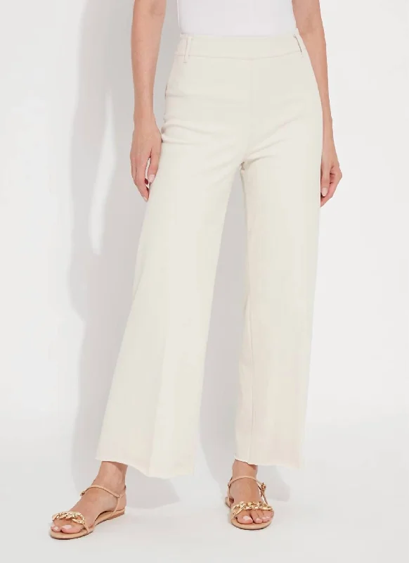 Now or Never Erin Wide Leg Denim Jeans In Oat