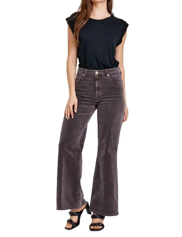 Super Sale Fiona Cord High Rise Wide Leg Jeans In Espresso
