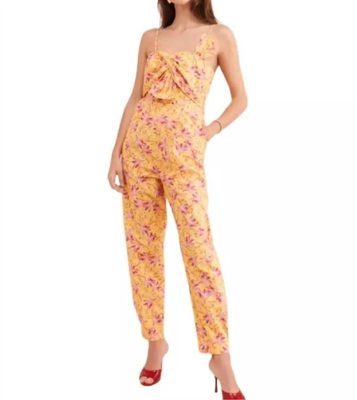 Final Markdown Floral Jumpsuit In Yellow