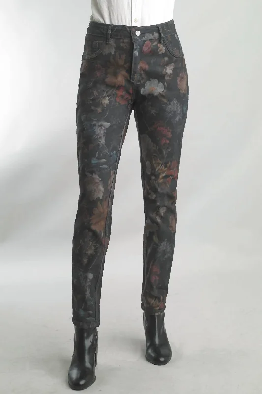 Year-End Clearance Floral Lee Reversible Jean In Floral/gray