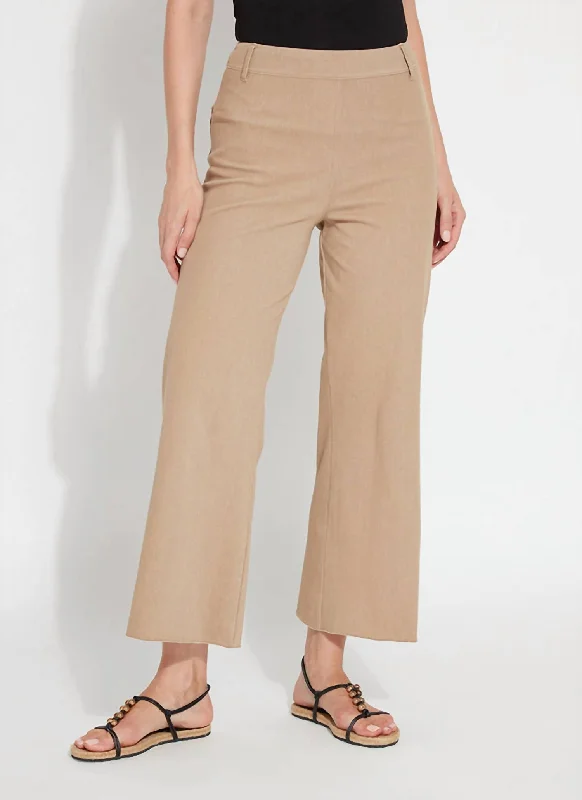 Act Fast Hi Waist Wide Leg Pant In Tanned