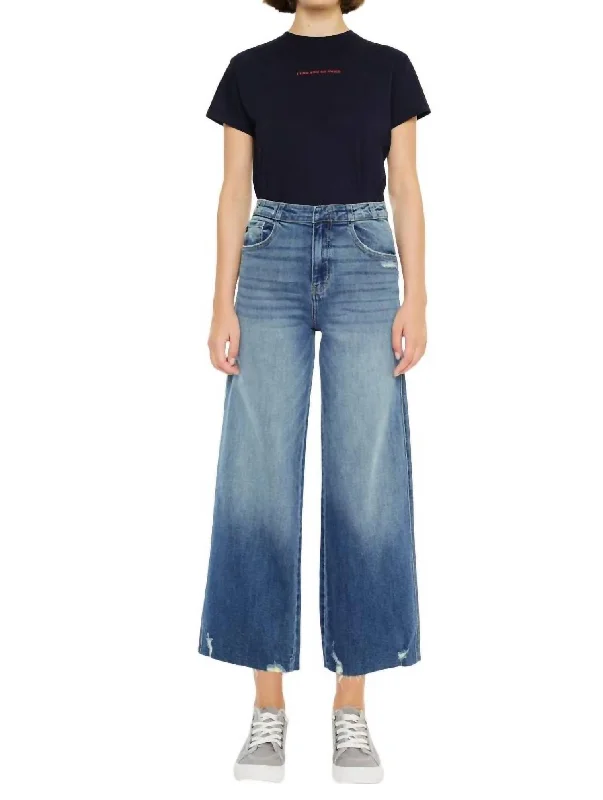 Unmissable Offer High Rise Cropped Wide Leg Jeans In Medium