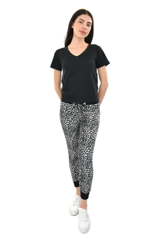 Kiara Leopard Print Velour Jogger