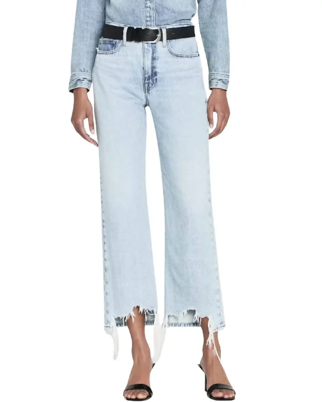 Stock Clearance Le Jane Crop Bite Hem Jeans In Fizz Indigo