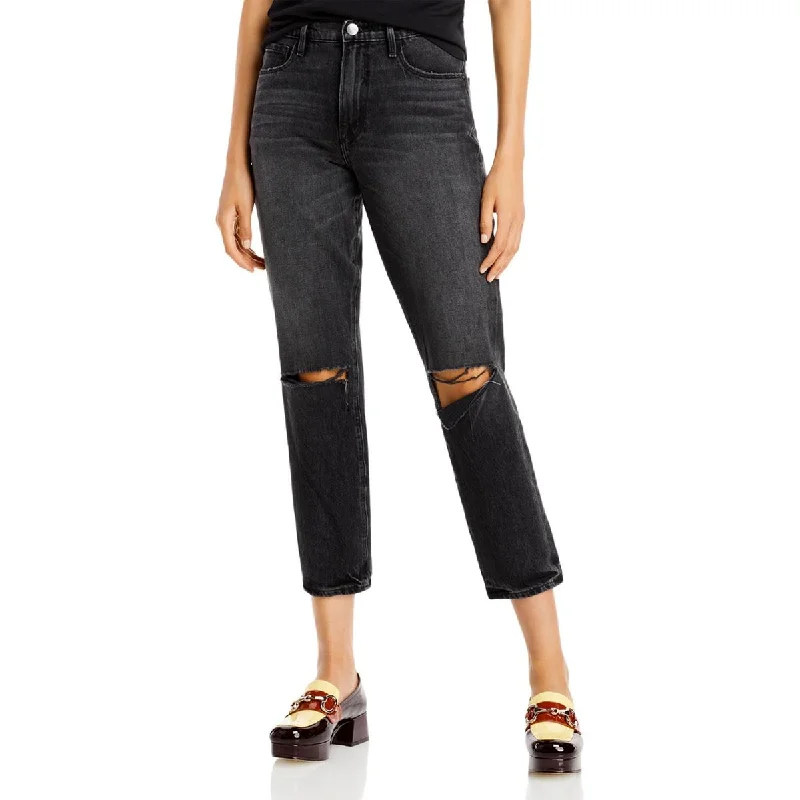 Overstock Le Sylvie Womens High Rise Straight Fit Jeans