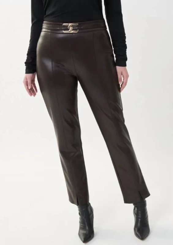 Don't Wait Leather Pants In Mocha