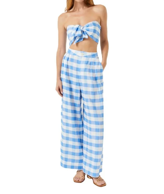 Limited Stock Linen Campbell Pants In Toulouse Gingham