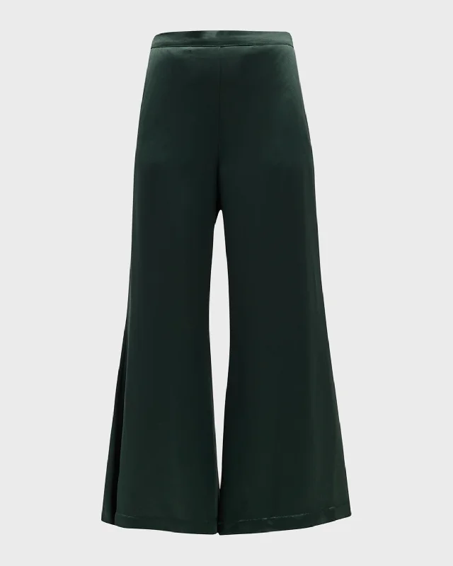 Crazy Savings Lucee High-Rise Wide-Leg Satin Pants