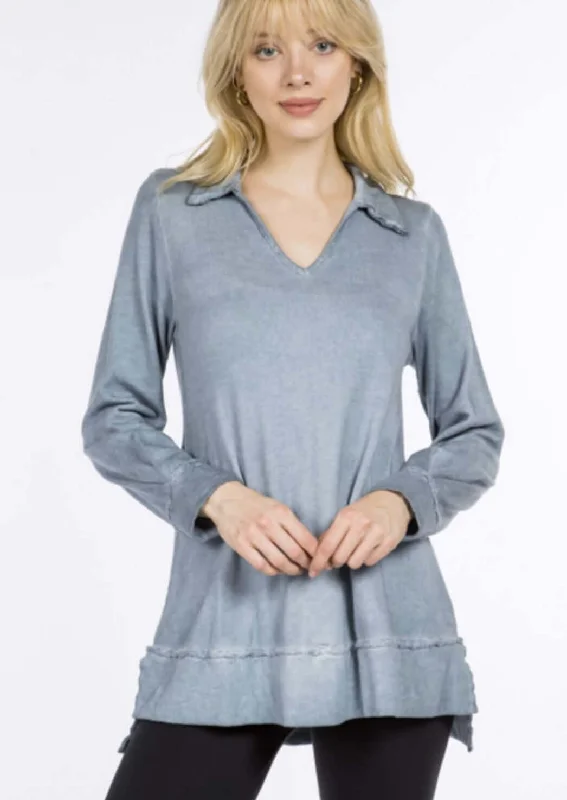 Split Neck Collar Tunic Made in USA