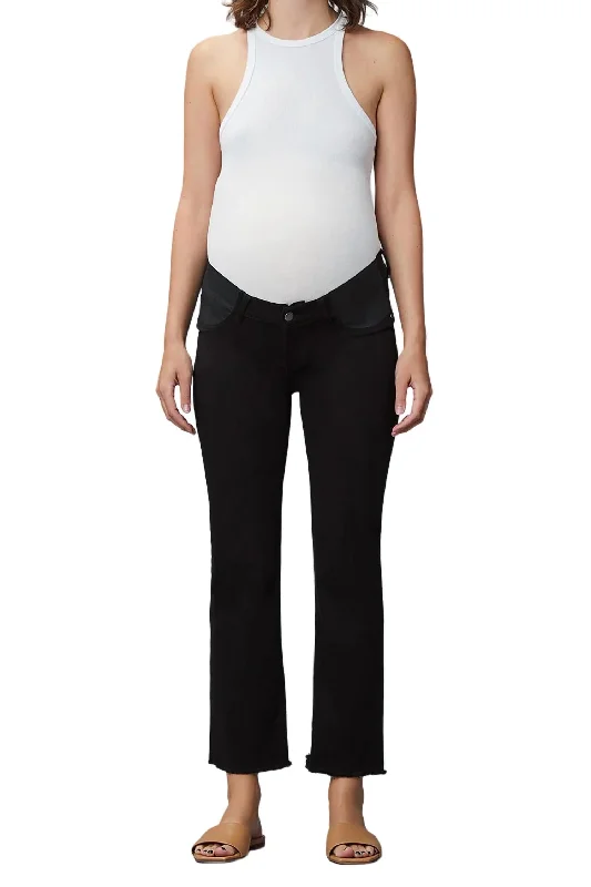 Midnight Sale Patti Straight Maternity Vintage Jeans In Black Peached