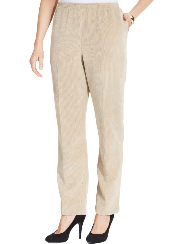 Bargain Bin Petites Womens Solid Smocked Corduroy Pants
