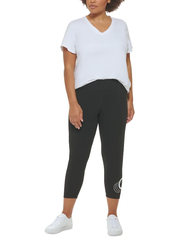Unmissable Offer Plus Womens Logo High Waist Leggings