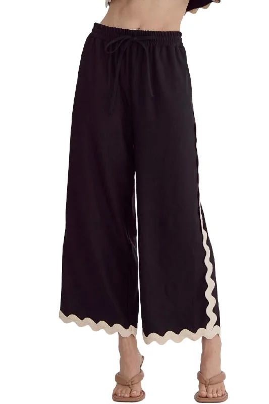 Exclusive Online Offer Ric Rac Wide Leg Trousers In Black