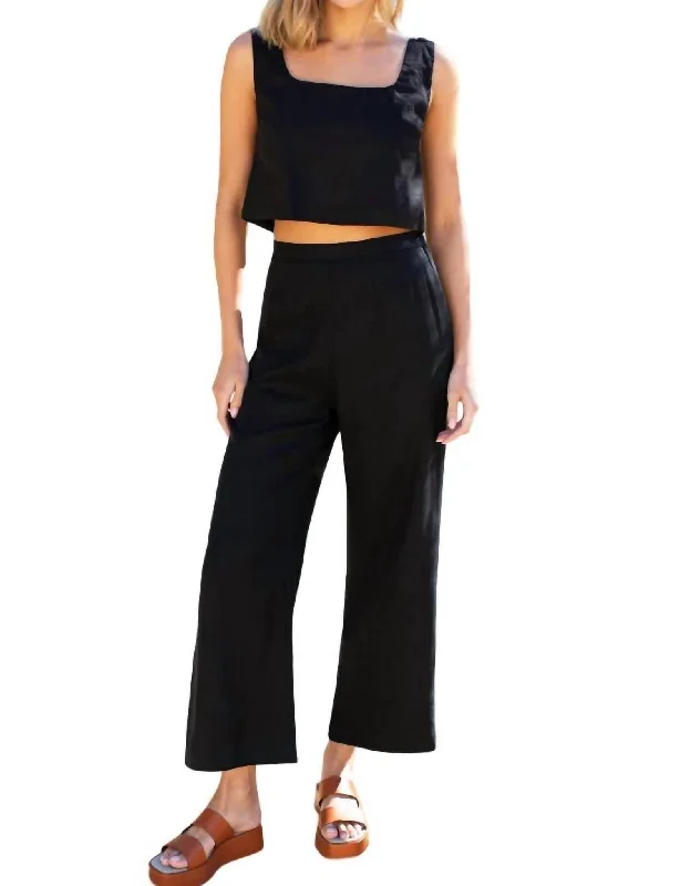 Flash Sale Roma Pant In Black Linen
