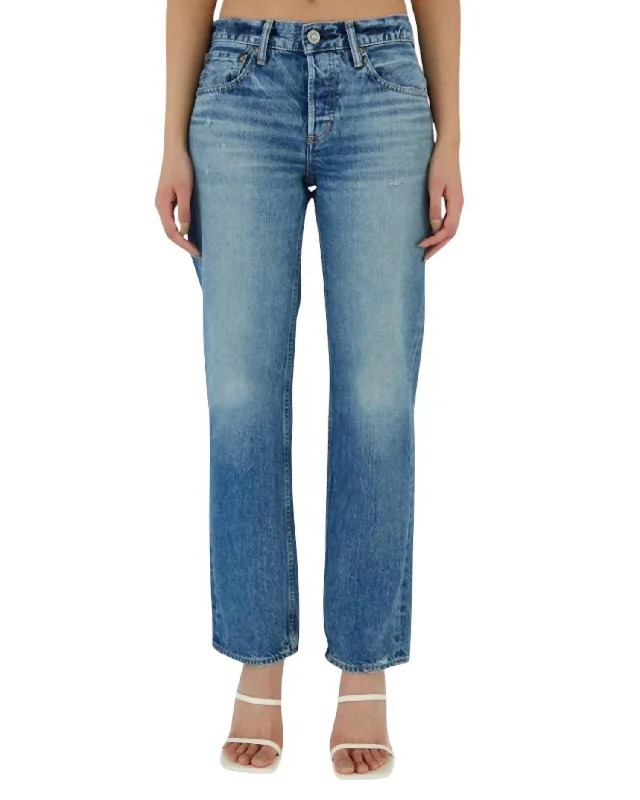 Get It Before It’s Gone Trigg Straight Low Rise Denim Jeans In Blue